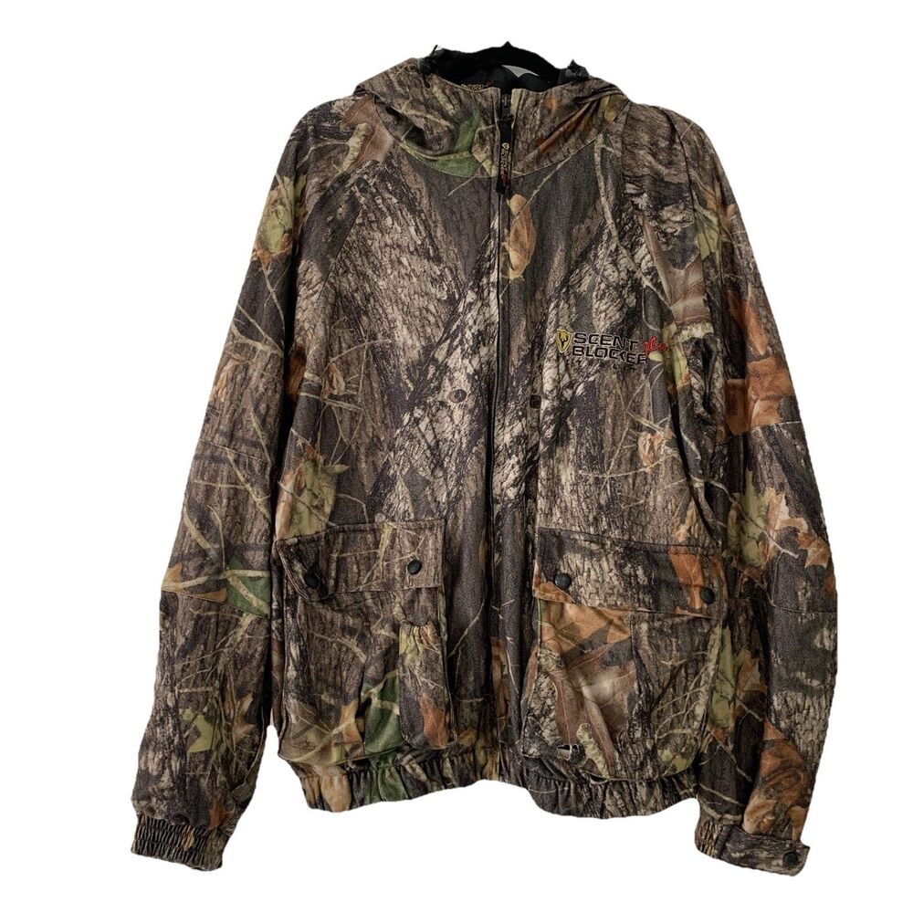 Scent Blocker Plus Men’s XL Hunting Coat Jacket Ultralight Camo Zip Pockets